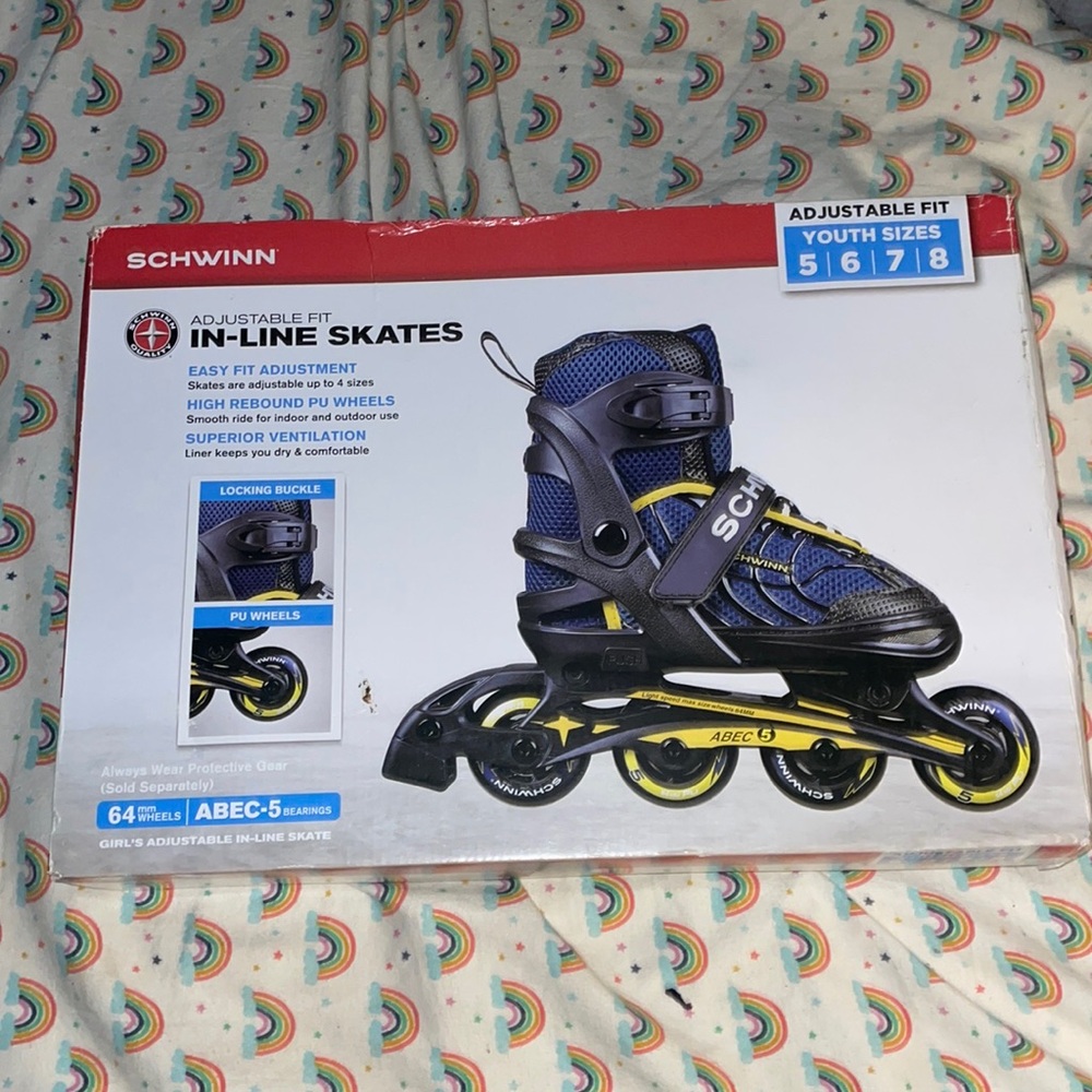 COPY - NIB Schwann adjustable inline skates sizes 5-8